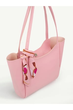 Fularlı(degişkenlik göstermektedir)Fermuarlı Shopper El Ve Omuz Çantası
