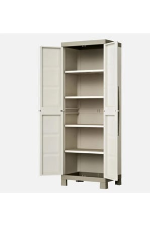 Excellence High 4 Raflı Çok Amaçlı Plastik Dolap 182x65x45 Cm Gri