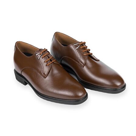 El Yapımı Aksesuarlı Kahverengi +7/+9 cm Boy Uzatan Gizli Topuklu Erkek Ayakkabı Damatlık Kundura