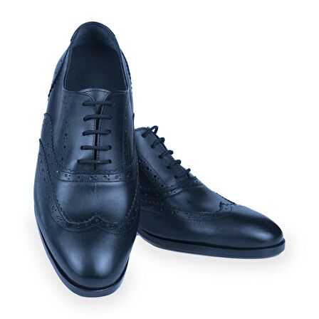 El Yapımı Hakiki Deri Brogue Model +7/9cm Boy Uzatan Gizli Topuk Erkek Ayakkabı Damatlık Kundura