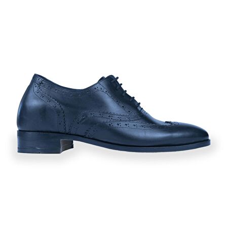 El Yapımı Hakiki Deri Brogue Model +7/9cm Boy Uzatan Gizli Topuk Erkek Ayakkabı Damatlık Kundura