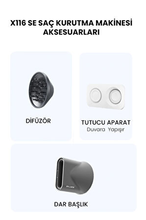 X116 Se Mini Anyon Yüksek Hızlı Akıllı İyonik Saç Kurutma Makinesi Seti