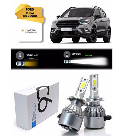 Ford Kuga Kısa Far Led Xenon Şimşek Etkili 2017 ve Üzeri