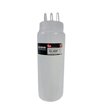 Bora Plastik BO2055 Corona Professional Ketçap & Mayonez Şişesi 3 Delikli 950 ml