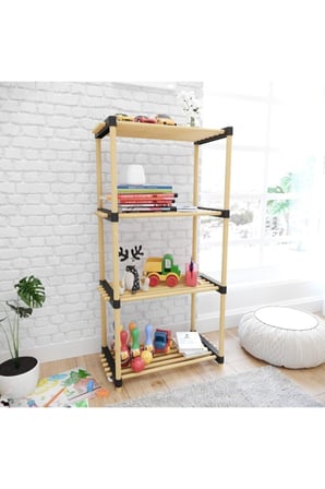 Ahşap Çok Amaçlı Modüler 4'lü Raf Seo-8150