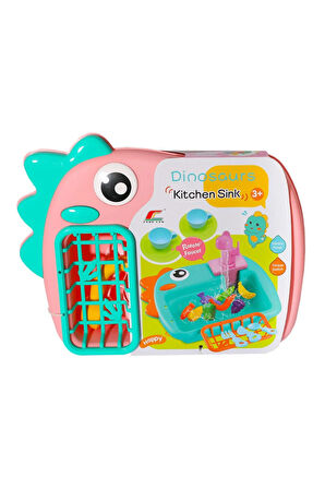 Modern Lavabo Oyuncak Iq Geliştirici Oyuncak Sulu Bulaşık Seti Pilli Bulaşık Yıkama Oyun Seti 20 Pcs