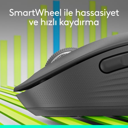  Logitech Signature M650 Küçük ve Orta Boy Sağ El Için Sessiz Kablosuz Mouse - Siyah