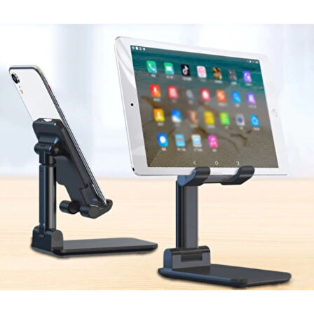 Portatif Masaüstü Telefon Tablet Tutucu Ayarlanabilir, Katlanabilir Video İzleme ve Şarj Standı 360°