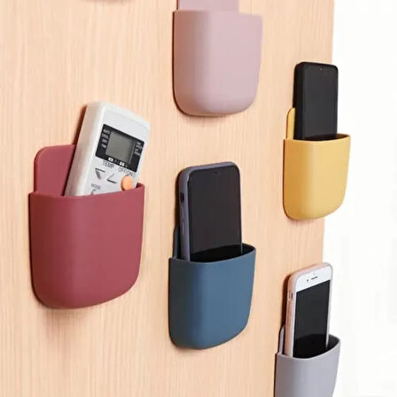 Duvara Monte Telefon Şarj İstasyonu Yapışkanlı, Kablo Düzenleyici,Kumanda/Kalem Organizer,Ofis/Ev