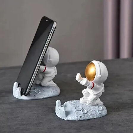 Astronot Telefon Tutucu Dekoratif ve Fonksiyonel,Ofis/Masa Üstü Kullanım İçin, Tüm Telefonlar İçin