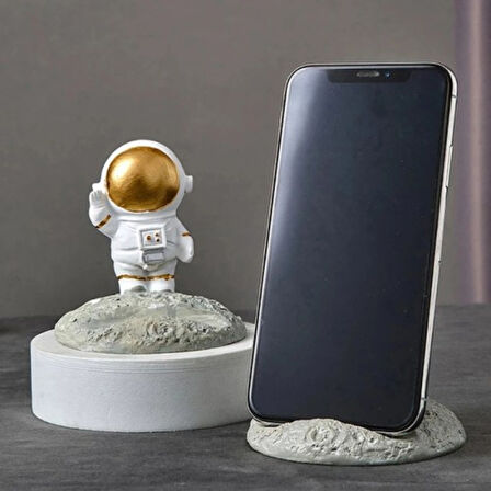 Astronot Telefon Tutucu Dekoratif ve Fonksiyonel,Ofis/Masa Üstü Kullanım İçin, Tüm Telefonlar İçin