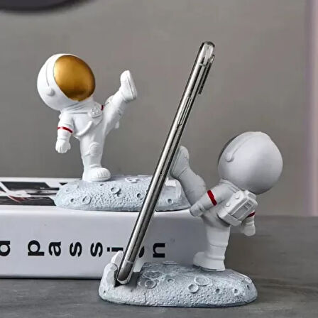 Astronot Telefon Tutucu Dekoratif ve Fonksiyonel,Ofis/Masa Üstü Kullanım İçin, Tüm Telefonlar İçin