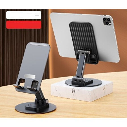 Katlanabilir Telefon Tablet Tutucu Stand 360 Derece Dönebilen, Ayarlanabilir Yükseklikli,Masaüstü,