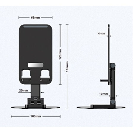 Katlanabilir Telefon Tablet Tutucu Stand 360 Derece Dönebilen, Ayarlanabilir Yükseklikli,Masaüstü,
