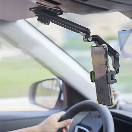 Multifonksiyon Araç Telefon Tutucu 1080° Tam Hareketli 3 Yönlü Yatay/Dikey Kullanım, Güçlü Kelepçeli