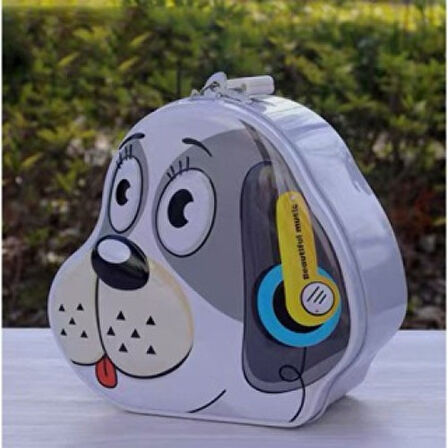 Köpek Tasarımlı Kumbara Anahtarlı Kilit Çelik Yapılı, 15x14x7.5 cm, Çocuklar İçin Sevimli Tasarruf