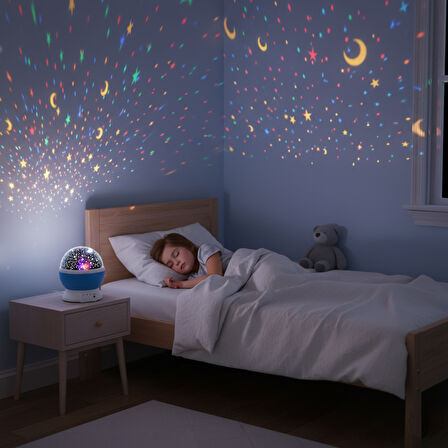 Runaway Projektör Gece Lambası - Renkli Döner Işık