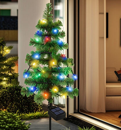 Solar Dekoratif Çam Ağacı Güneş Enerjili LED Işıklı Bahçe & Balkon Aydınlatma Çam Ağacı Led Işık Led