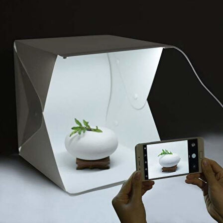 Profesyonel Ürün Fotoğraf Çekim Çadırı Beyaz LED Işıklı Arka Plan