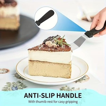 Paslanmaz Çelik L Tipi Pastacı Spatulası 27 cm Ergonomik Sap