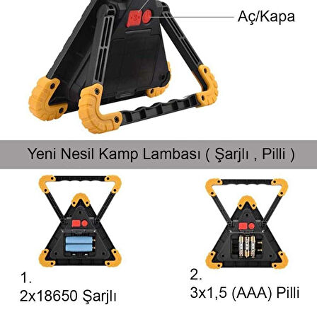 Profesyonel Kamp ve Araba Lambası - 30W LED, Su Geçirmez Yüksek Işık Gücü Çok Fonksiyonlu Aydınlatma