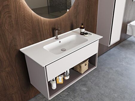 Cerastyle Turkuaz Blue Etajerli Lavabo 70*47Cm