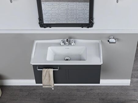 Cerastyle Turkuaz Kapadokya Etajerli Lavabo 80*48 Cm