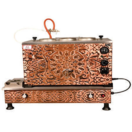 Anka Bakır Turbo Elektrikli Full Otomatik 3 Demlikli 30 Litre Çay Kazanı