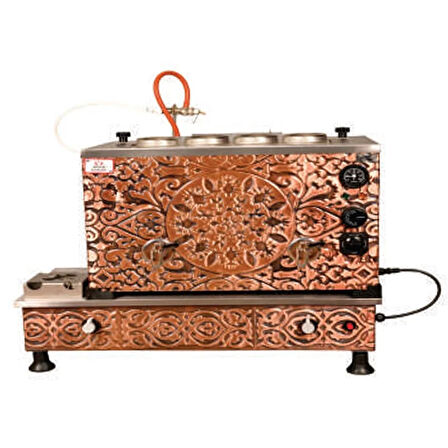 Anka Bakır Turbo Elektrikli Full Otomatik 4 Demlikli 40 Litre Çay Kazanı