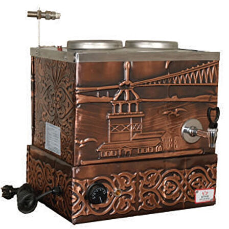 Anka Eko Elektrikli Çay Kazanı 2 Demlikli 24 Litre Bakır