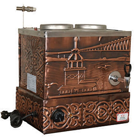 Anka Eko Elektrikli Çay Kazanı 3 Demlikli 34 Litre Bakır