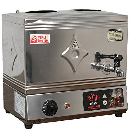 Anka Paslanmaz Eko Elektrikli Çay Kazanı 2 Demlikli 24 Litre