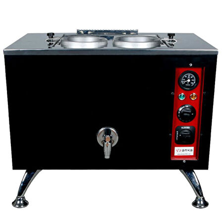 Anka Pro Elektrikli Full Otomatik Çay Kazanı 2 Demlikli 20 Litre Siyah