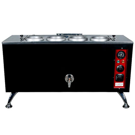 Anka Pro Elektrikli Full Otomatik Çay Kazanı 4 Demlikli 40 Litre Siyah