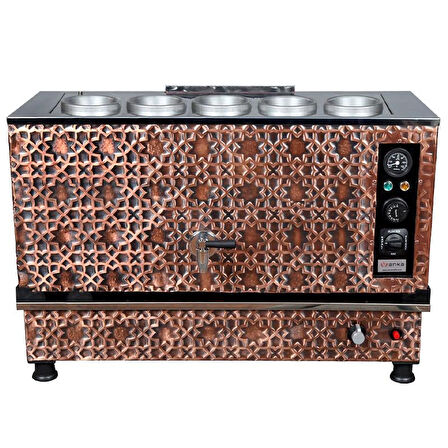 Anka Pro Elektrikli Full Otomatik Çay Kazanı 5 Demlikli 50 Litre Bakır