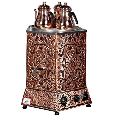 Anka Pro Max Elektrikli Çay Makinası 2 Demlikli 25 Litre Bakır