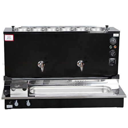 Anka Pro Plus Otomatik Çay Kazanı, 6 Demlikli, 60 Litre, Siyah, Elektrik+ Tüp