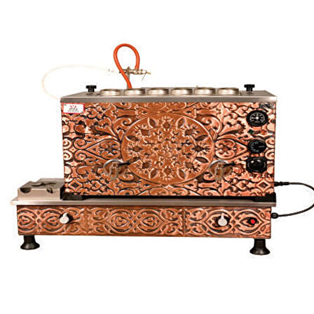 Anka Turbo Full Otomatik Elektrikli Tüplü Çay Kazanı 6 Demlikli 60 Litre Bakır