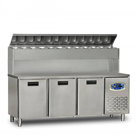 Dampak 3 Kapılı Yüksek Monte Pizza Hazırlık Dolabı 450 200 x 70 x 133 (cm)