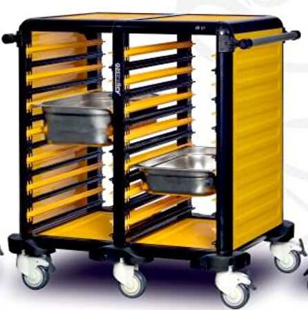 Gastrolley İkili Gn Küvet Taşıma Arabası 75 (2 Yanı Kapalı) 93 x 71 x 99 (cm)