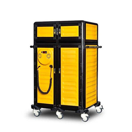 Gastrolley İkili Hastane Tepsi Arabası 100 / 25 (Isıtmalı+Nötr) 101 x 70 x 158 (cm)