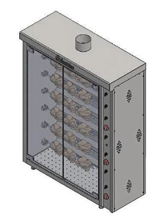 Himaksan Vitrin Tipi Piliç Çevirme Makinesi Elektrikli 6 / 30