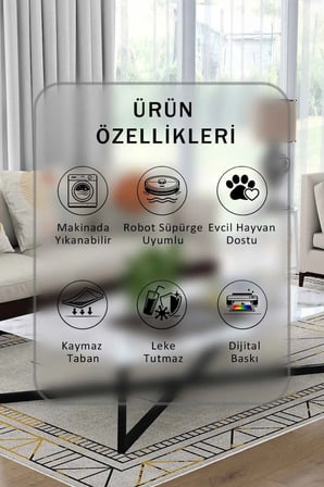 Yıkanabilir Kaymaz Taban Dijital Baskılı Halı ve Yolluk – Leke Tutmaz Salon & Mutfak Halısı