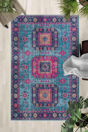 Kaymaz Taban Yıkanabilir Halı – Mutfak, Salon, Yatak Odası için Modern Dijital Baskı Halı (SLNHALI37