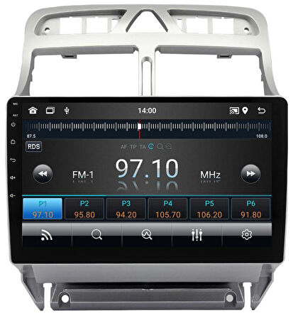 Peugeot 307 Android Multimedya Sistemi (2001-2008) for-x 6/128