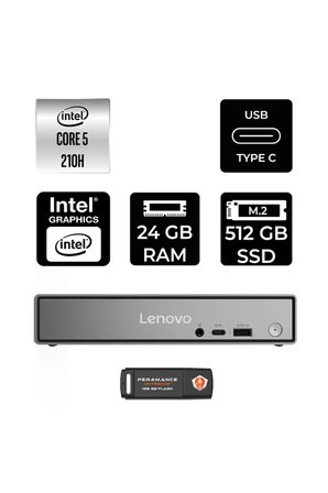 ThinkCentre Neo 50q Gen 5 Intel Core 5 210H 24GB 512GB SSD FDOS Mini Masaüstü Bilgisayar