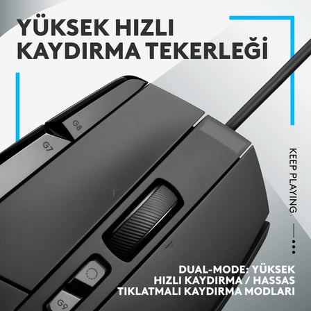  Logitech G G502 X Kablolu HERO 25K Sensörlü Yüksek Performanslı Oyuncu Mouse - Siyah