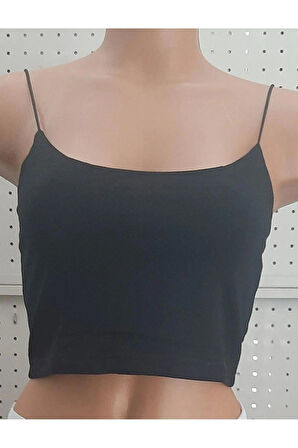 Berrak Kadın Ince Askılı Yarım Atlet 2'li Paket (SİYAH, BEYAZ)