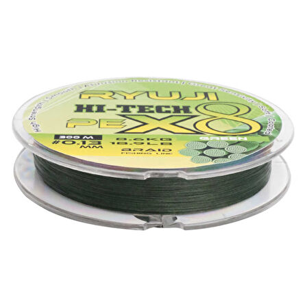 Ryuji Hi-Tech X8 300m Green İp Misina Standart-0.15mm