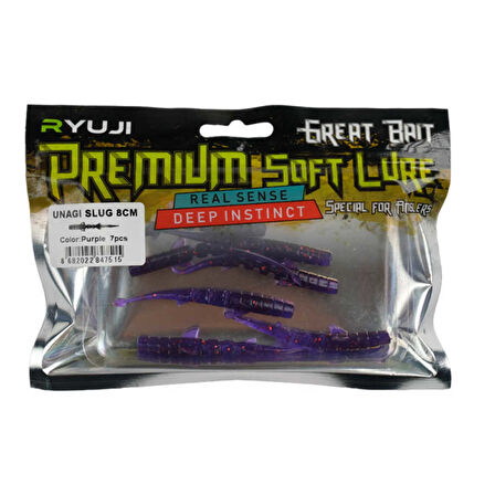 Ryuji Unagi Slug 8 cm Silikon Yem (7 Adet) BROWN-Standart
